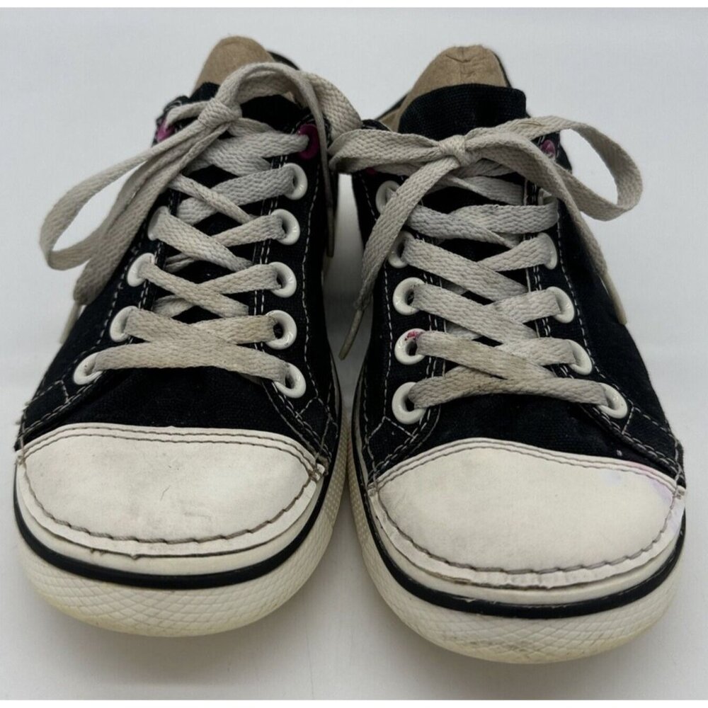 CROCS Black and White Low-Top Lace-Up Sneakers for Women